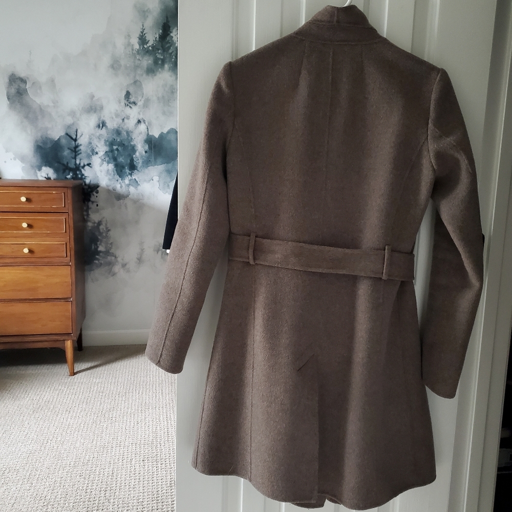✅ Banana Republic Double-Faced Merino Wool Wrap Coat, Taupe (XS) - Picture 7 of 14